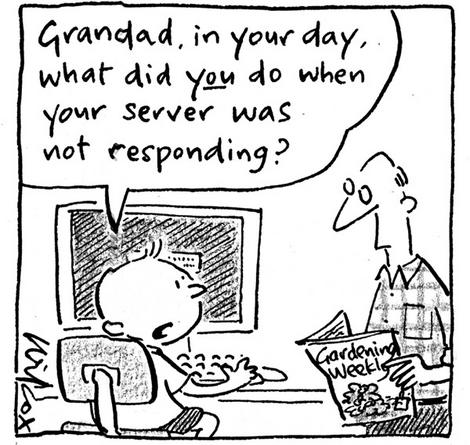tfwco.com digital life-this illustration shows a young boy asking his baffled grandfather a complex computer question